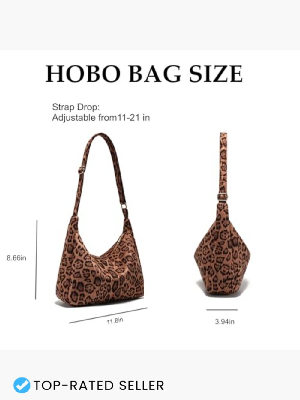 Vegan Leather Crossbody Hobo Bag Foldable Slouchy Shoulder Purse Adjustable - Picture 3 of 7